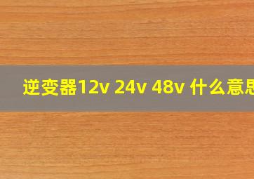 逆变器12v 24v 48v 什么意思